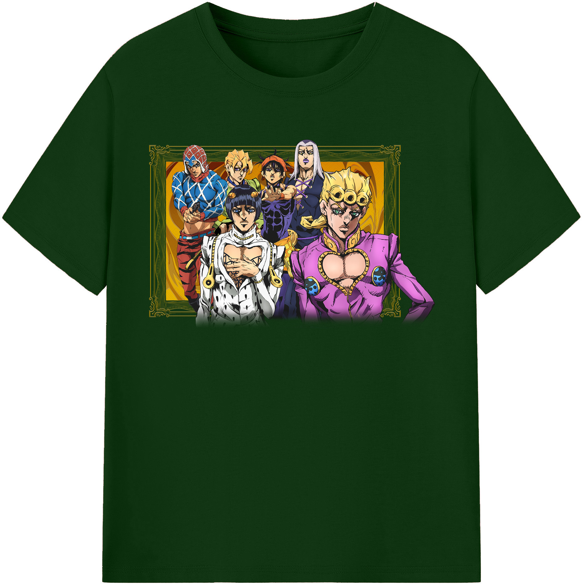 （画像用） ジョジョの奇妙な冒険 ジョルノ?ジョバァーナ JoJo's Bizarre Adventure Giorno Giovanna 綿100％半袖Tシャツ（フロントプリント）